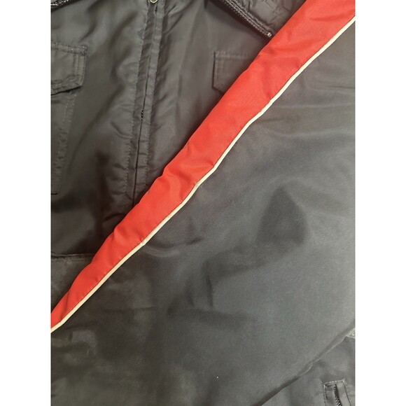 Vintage Midwest Fox Point Winter Jacket L Black Red Trim Union Made USA 80s - Picture 6 of 8